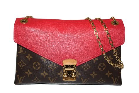 lv red and brown purse|louis vuitton with red trim.